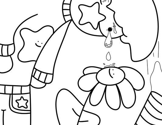 a sad girl birthday | DIGITAL COLORING BOOK
